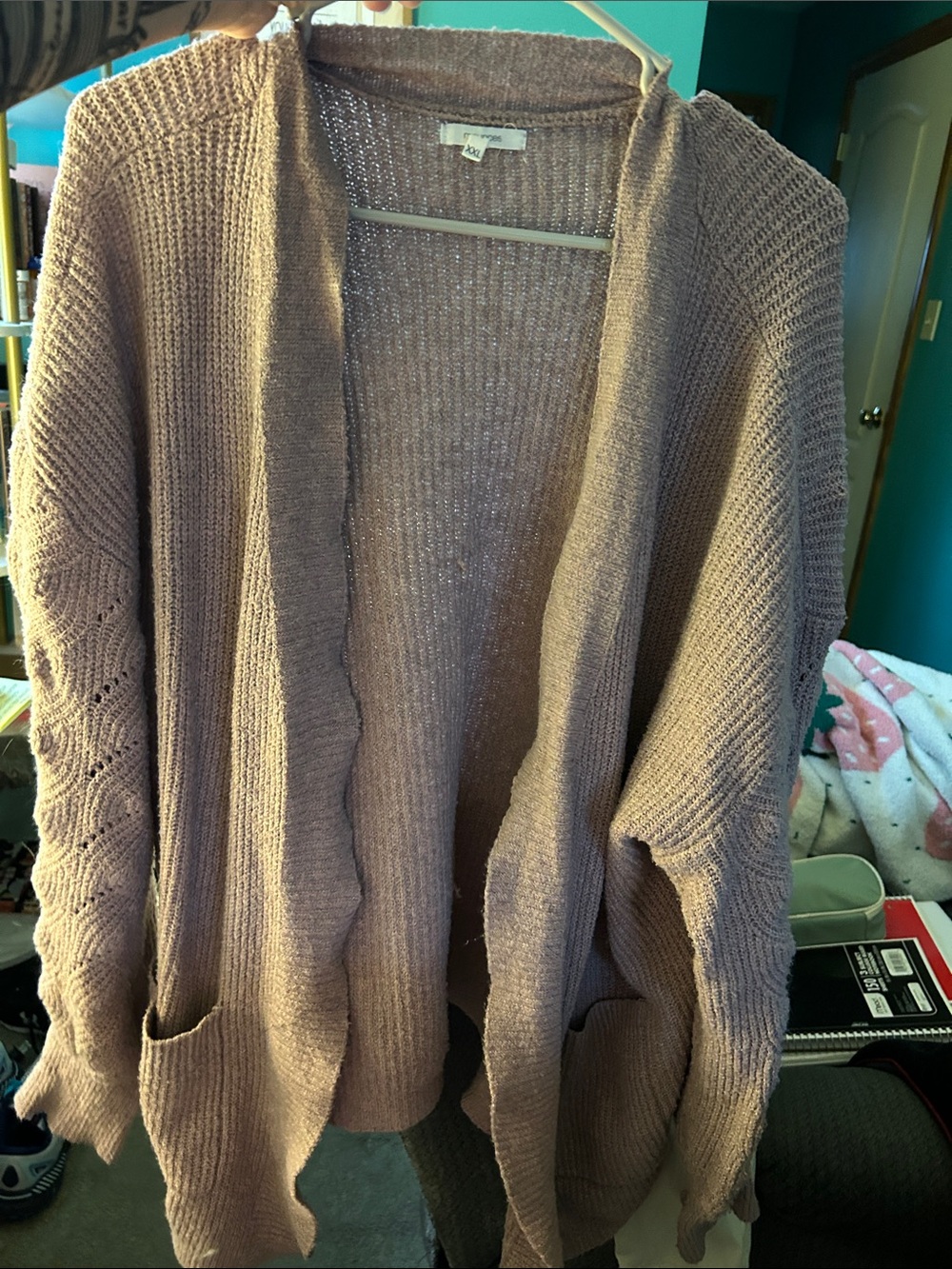 Maurices Open-Front Knit Cardigan - Mauve Taupe